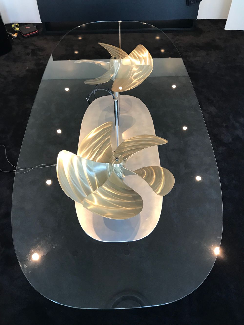 Glass and propeller Table