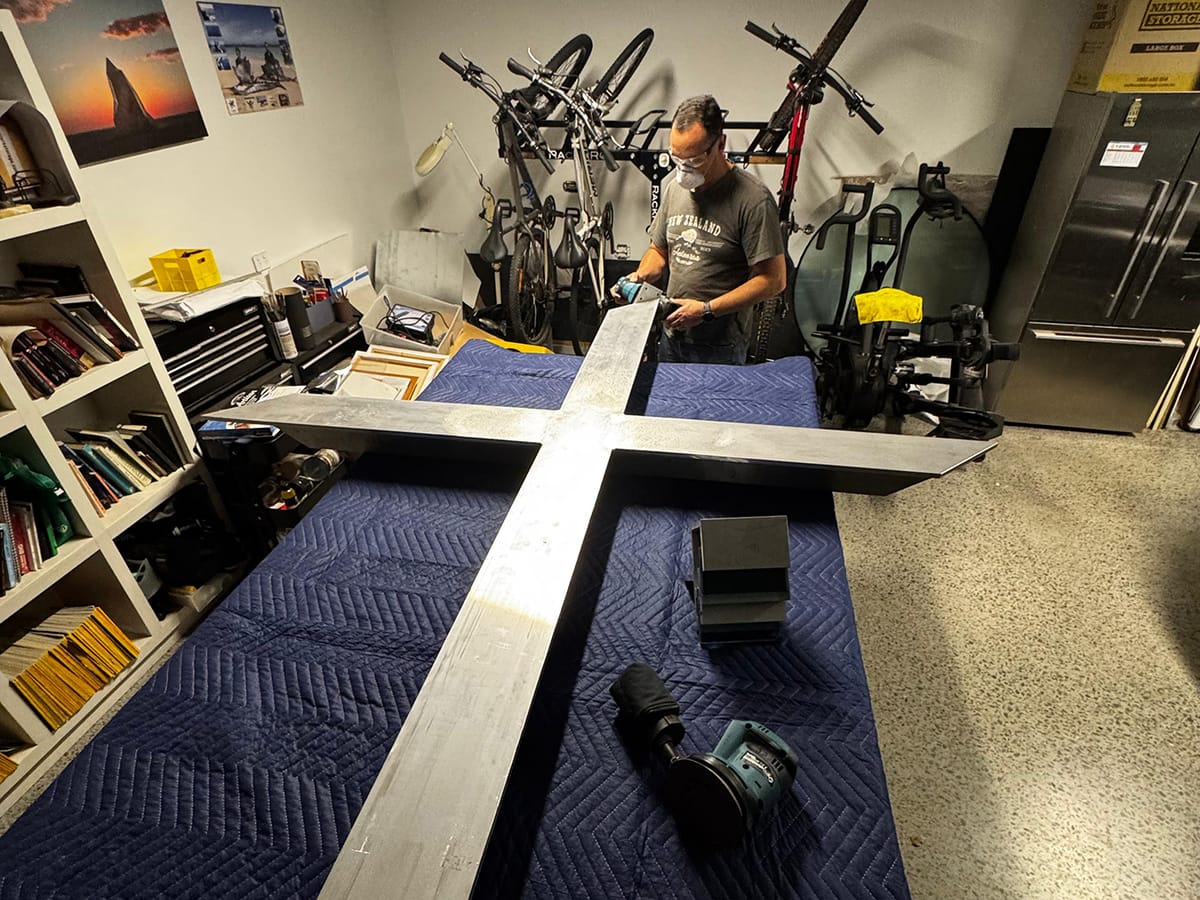 Emmaus Cross in Progress